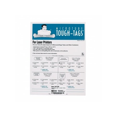 Diversified Biotech Tough-Tags, Laser, 1 1/2x3/4", White, 1500/pk, 1500PK 247150